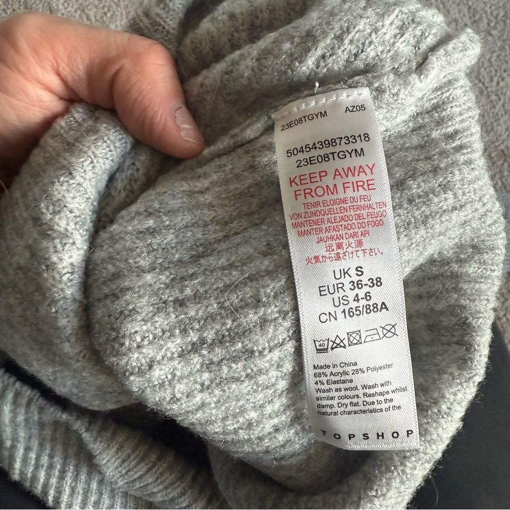 Topshop Light Gray Ribbed Sweater - Picture 4 of 4